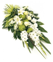 Image du produit Fleurs deuil 
Gerbe Blanc Vert